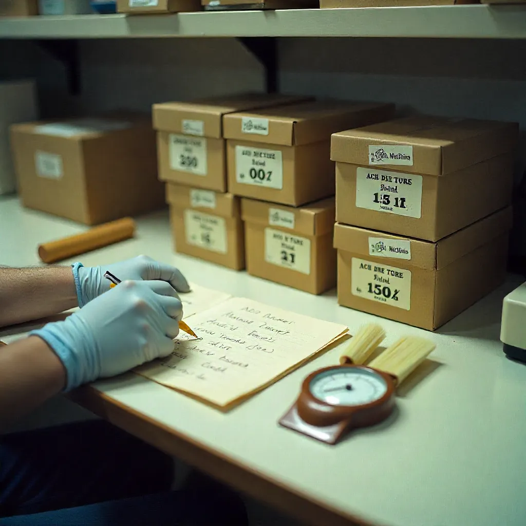 Archiefwerkplaats met gelabelde opslag