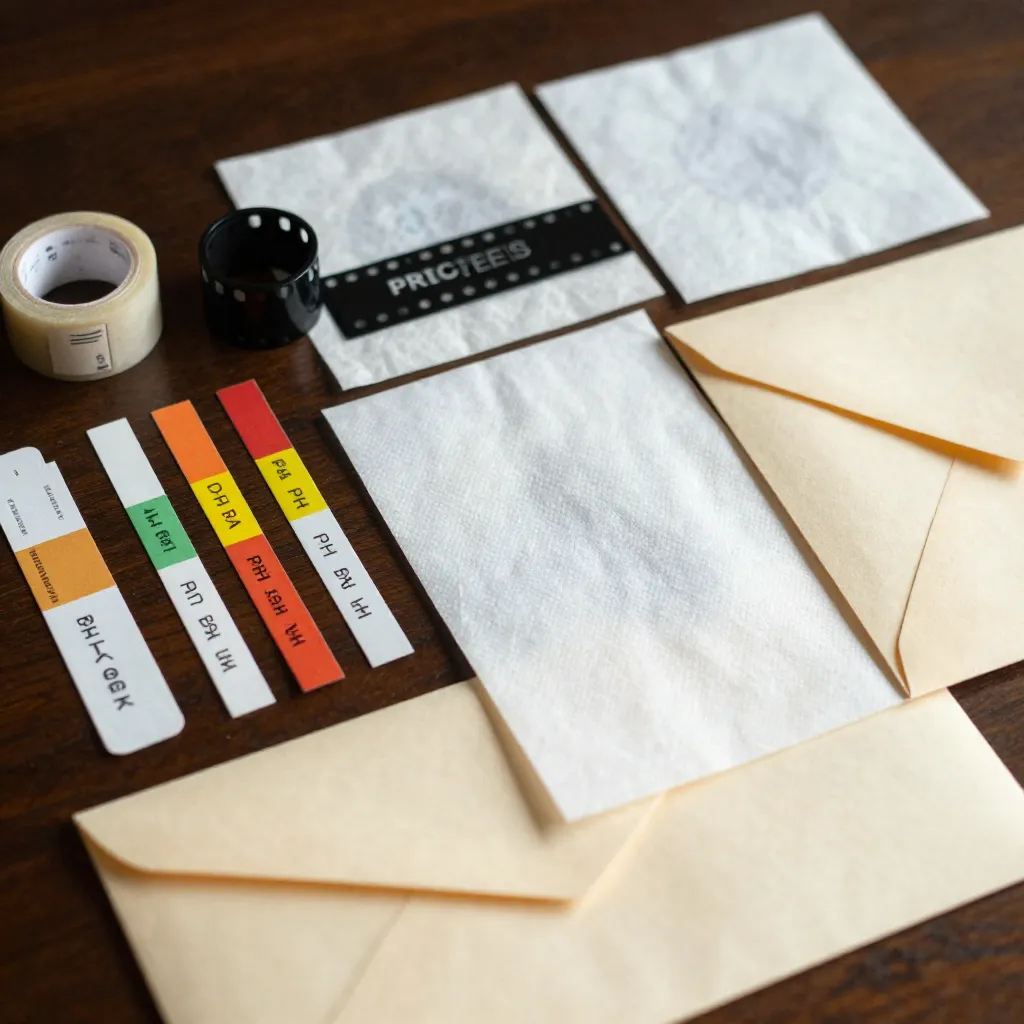 Gedetailleerde conserveringsopstelling met precisie-instrumenten